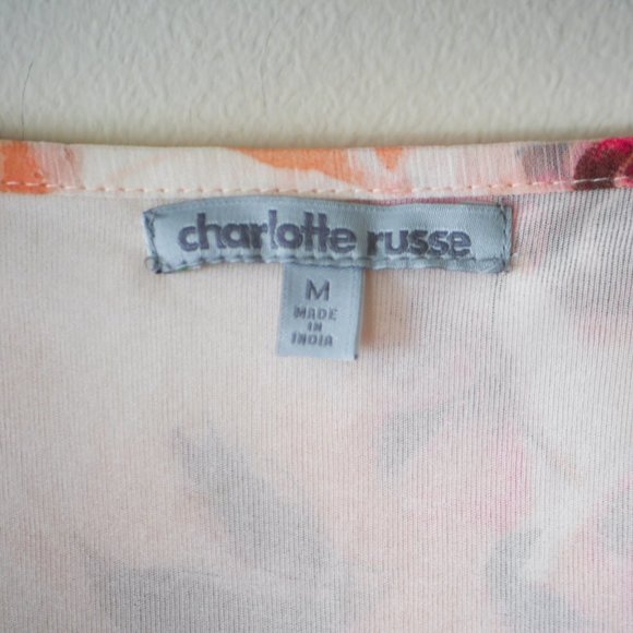 Charlotte Russe Pink Floral Dress M - Picture 3 of 7